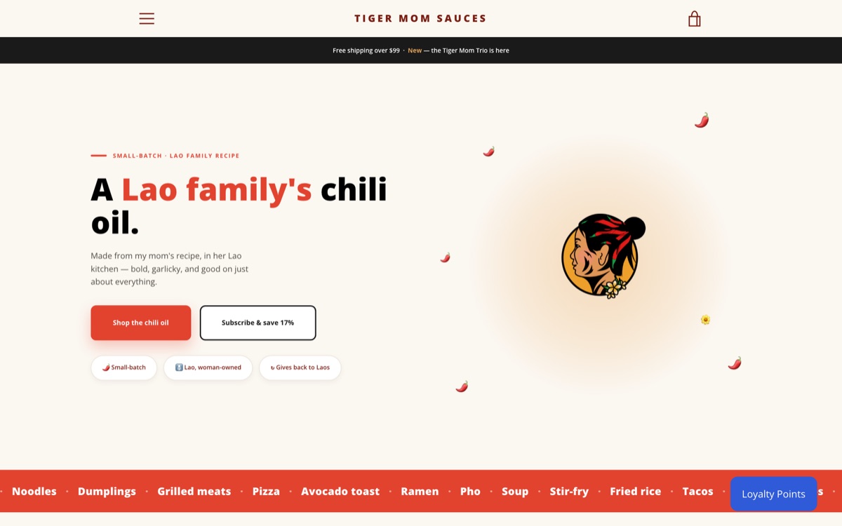 Tiger Mom Sauces, Family Lao chili brand: store + lifecycle marketing
